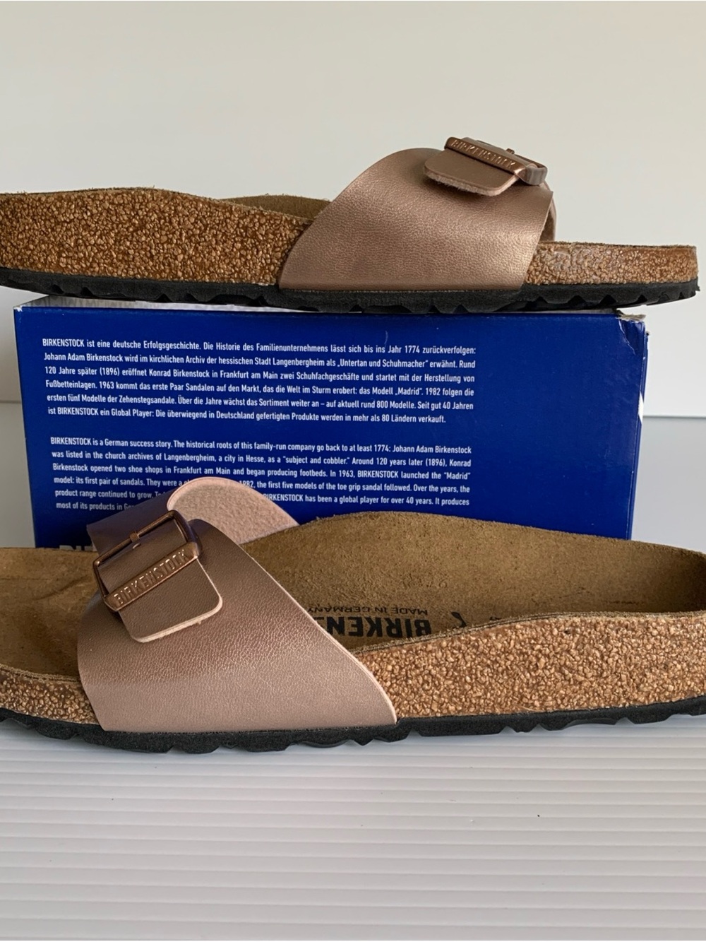 Birkenstock Madrid Buckle Copper Rose Gold Womens Slide Sandals EU 40 Size 9 US - Picture 3 of 15